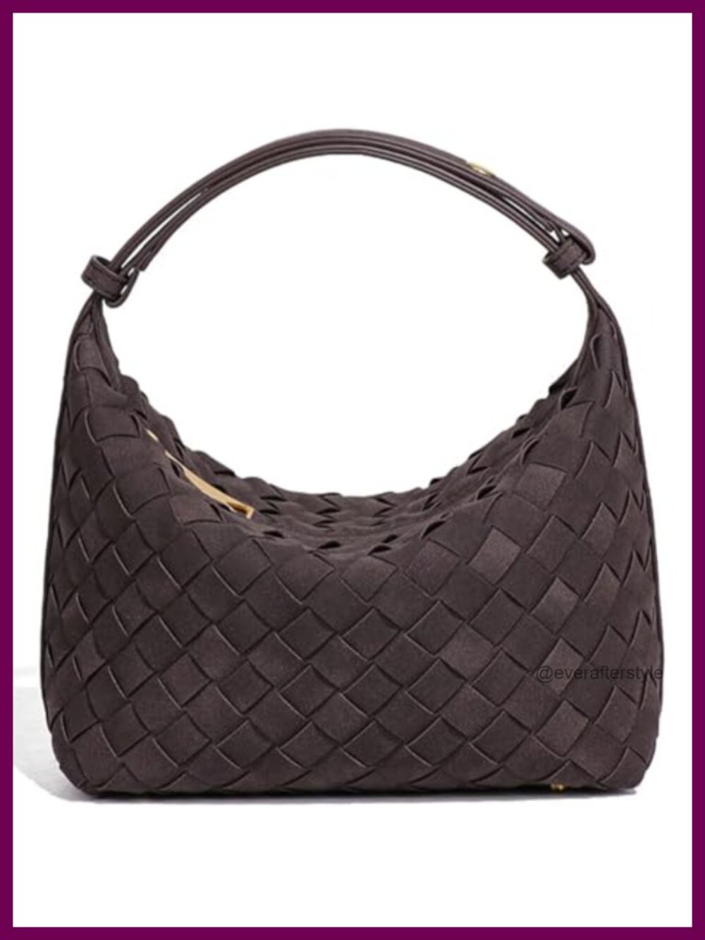 Slouchy Suede Woven Crossbody Hobo Shoulder Tote Handbag Purse for Women